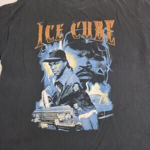 VTG 90's Rapper Ice Cube Black Streetwear Short Sleeve T-Shirt Men's Size XL